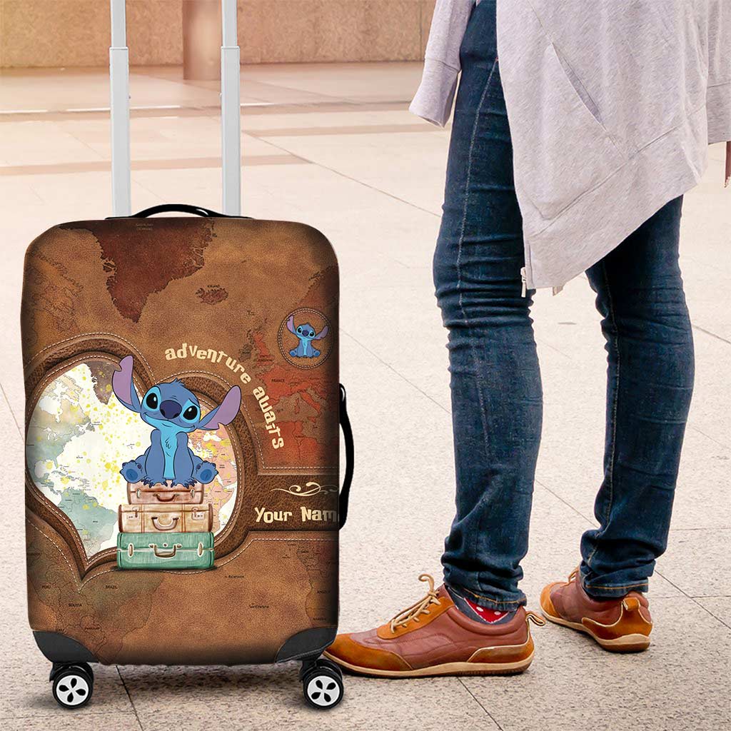 Personalized Ohana Luggage Cover with Adventure Design for Travelers Luggage Cover GradoCreations
