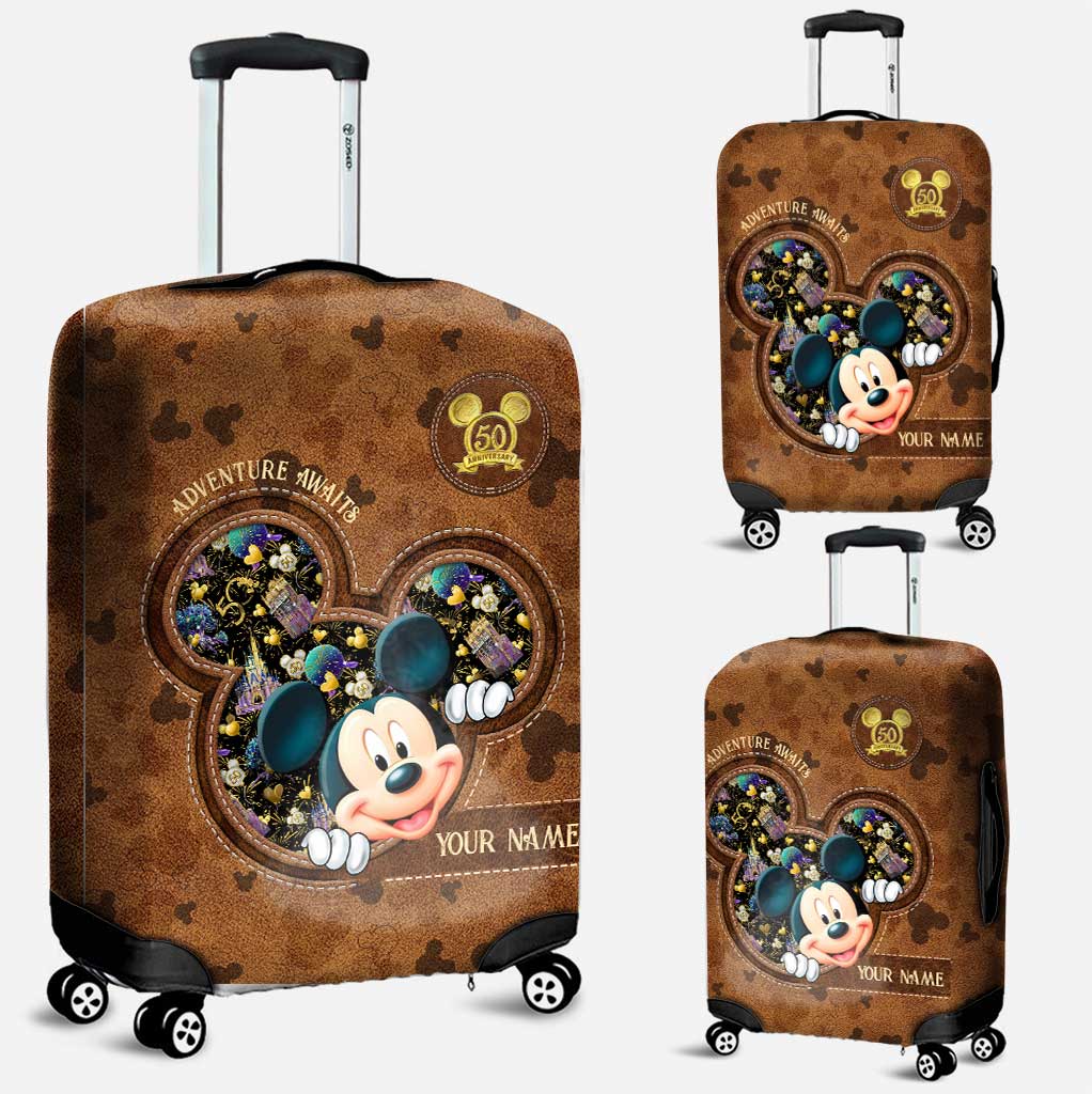 Personalized Adventure Awaits Leather Handbag & Luggage Cover - Custom Name Gift for Women Leather Handbag & Luggage Cover GradoCreations