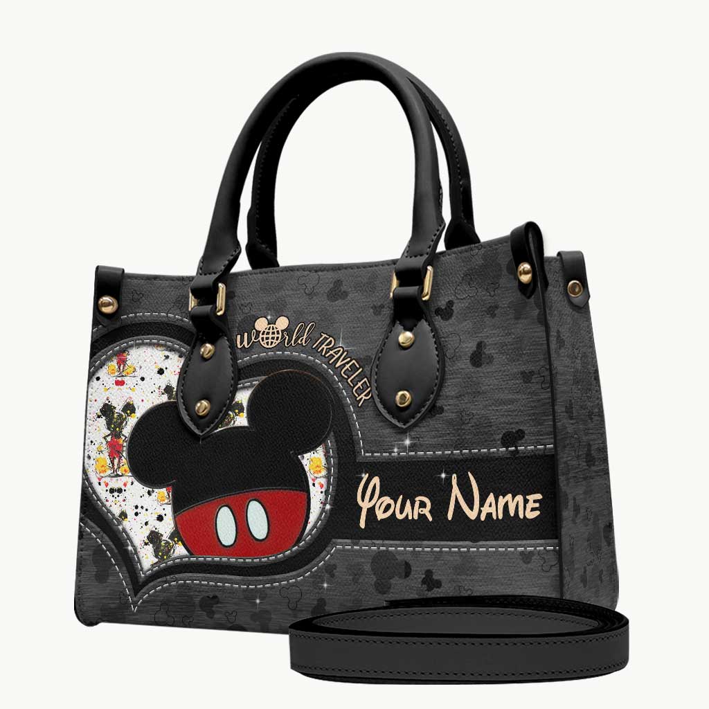 Personalized Leather Handbag & Luggage Cover Set for Travelers Leather Handbag & Luggage Cover GradoCreations