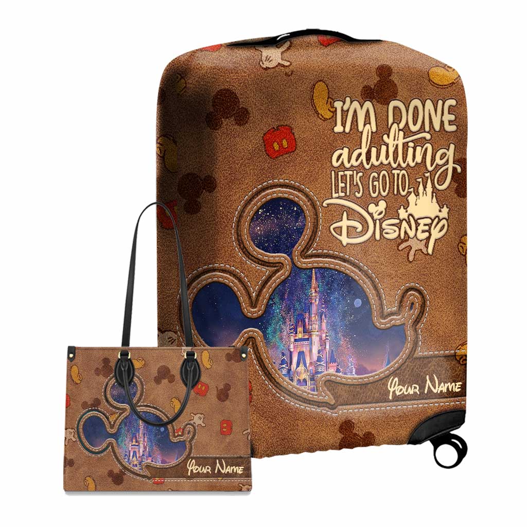 Personalized Leather Handbag & Luggage Cover Magic Ears Gift for Her Leather Handbag & Luggage Cover GradoCreations