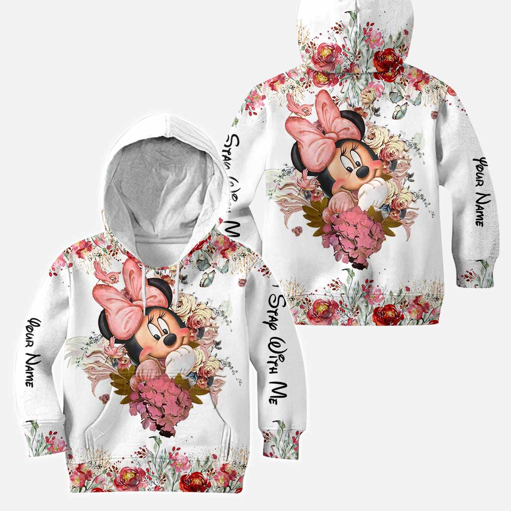 Personalized Floral Mouse Hoodie and Leggings Set for Girls | Custom Name Gift Hoodie & Leggings GradoCreations
