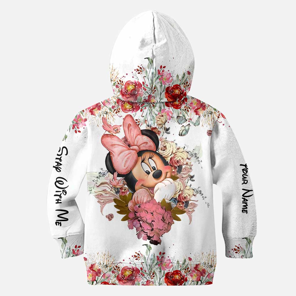 Personalized Floral Mouse Hoodie and Leggings Set for Girls | Custom Name Gift Hoodie & Leggings GradoCreations