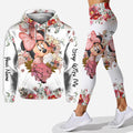 Personalized Floral Mouse Hoodie and Leggings Set for Girls | Custom Name Gift Hoodie & Leggings GradoCreations