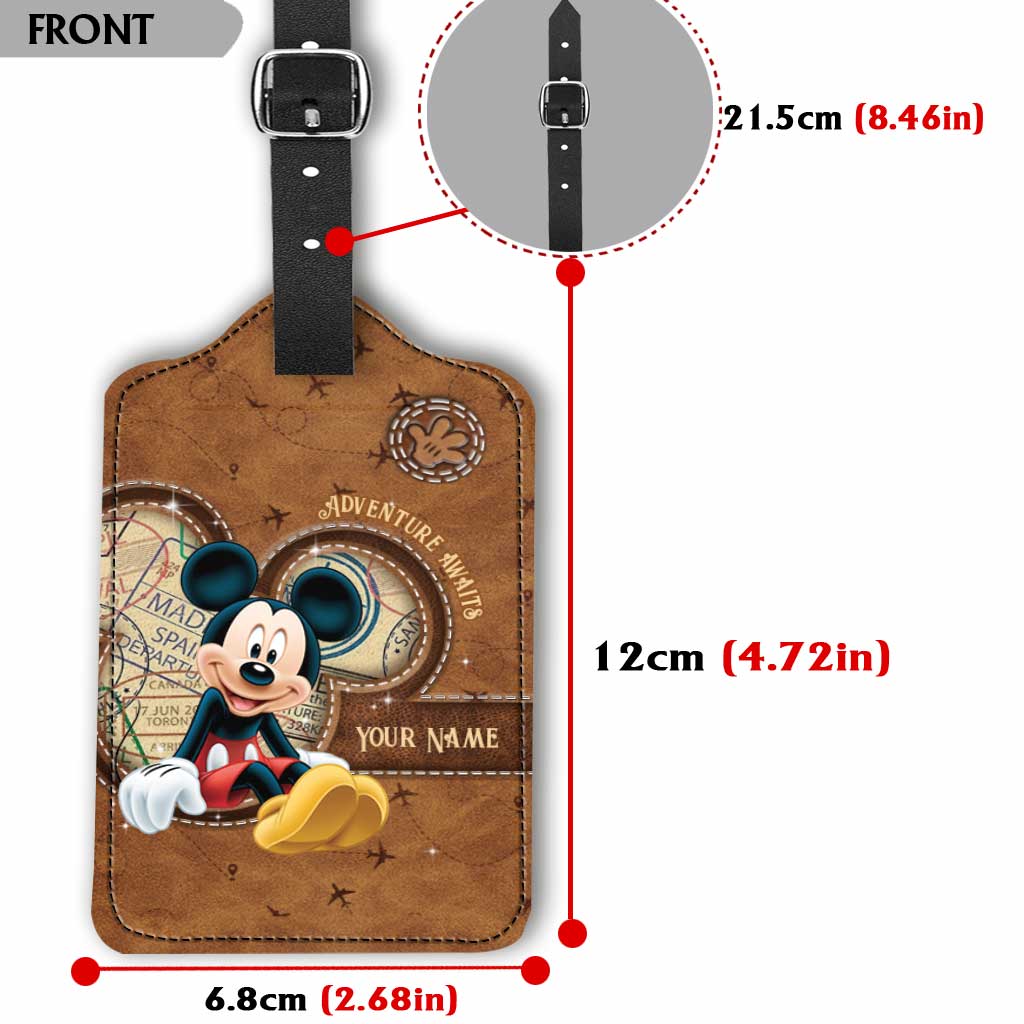 Personalized Leather Luggage Tag Custom Name Travel Gift Leather Luggage Tag GradoCreations