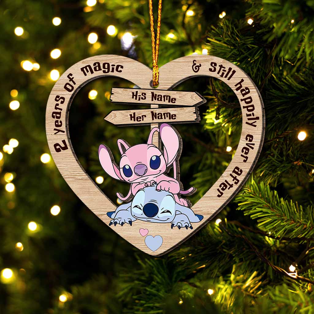 Personalized Christmas Ohana Ornament Custom Name Gift for Couple Ornament GradoCreations