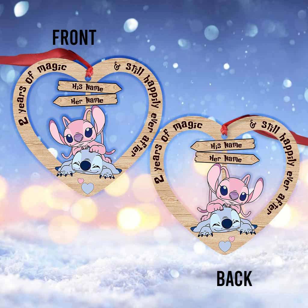 Personalized Christmas Ohana Ornament Custom Name Gift for Couple Ornament GradoCreations