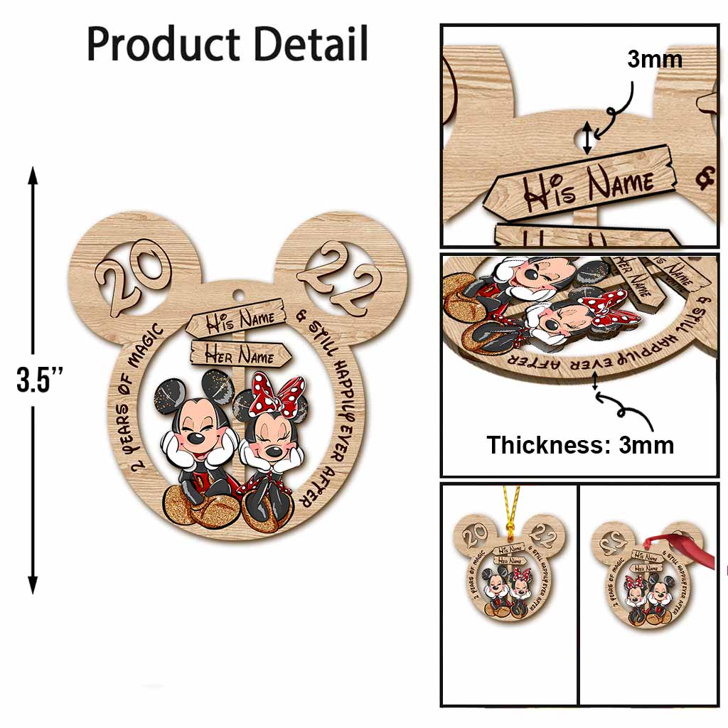 Personalized Mickey Mouse Christmas Ornament Custom Names Gift Ornament GradoCreations