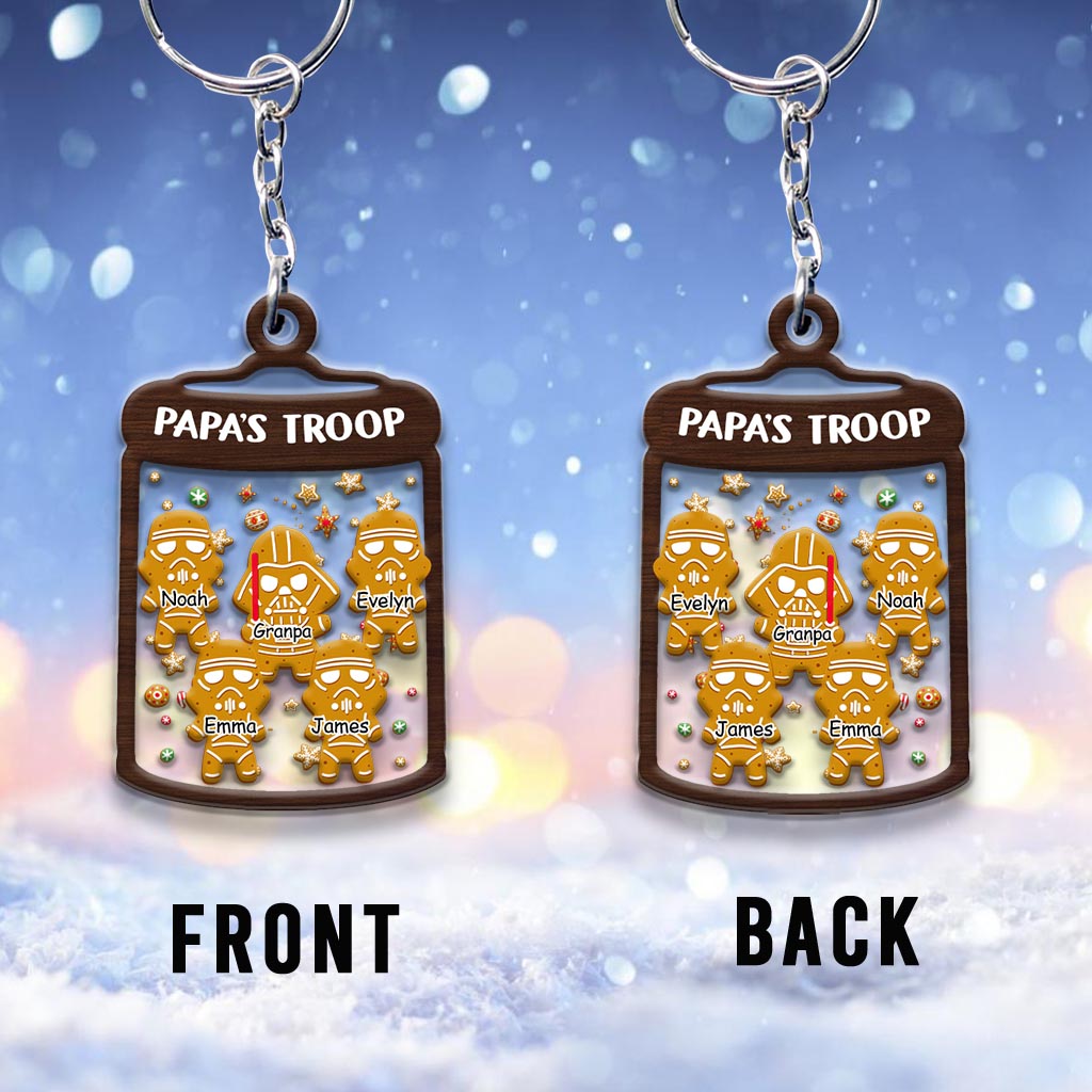 Personalized Grandpa Christmas Keychain Custom Family Names Keychain GradoCreations