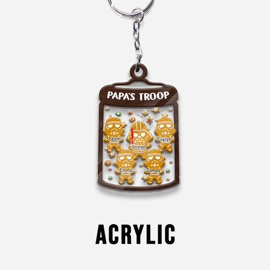 Personalized Grandpa Christmas Keychain Custom Family Names Keychain GradoCreations