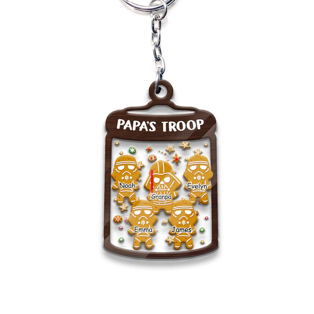 Personalized Grandpa Christmas Keychain Custom Family Names Keychain GradoCreations