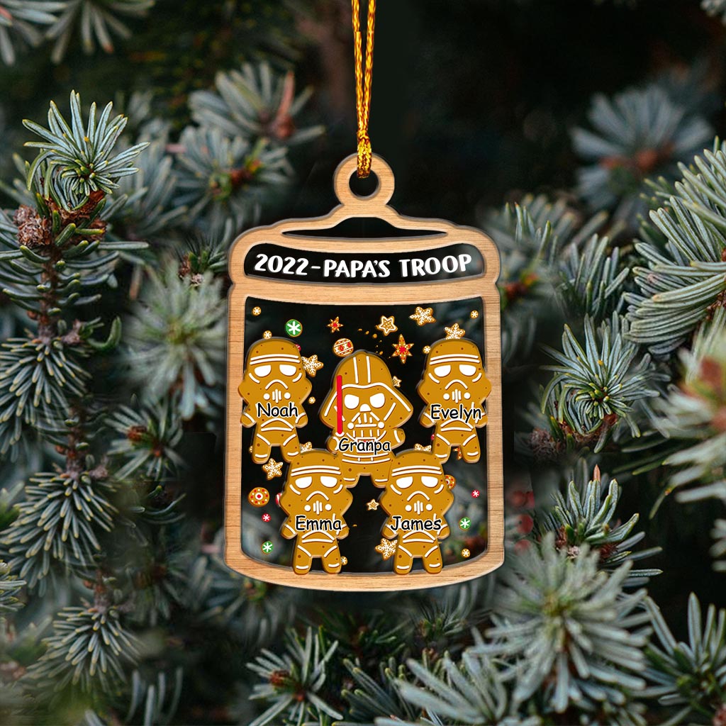 Personalized Christmas Grandpa Ornament with Family Names Layers Mix Ornament GradoCreations