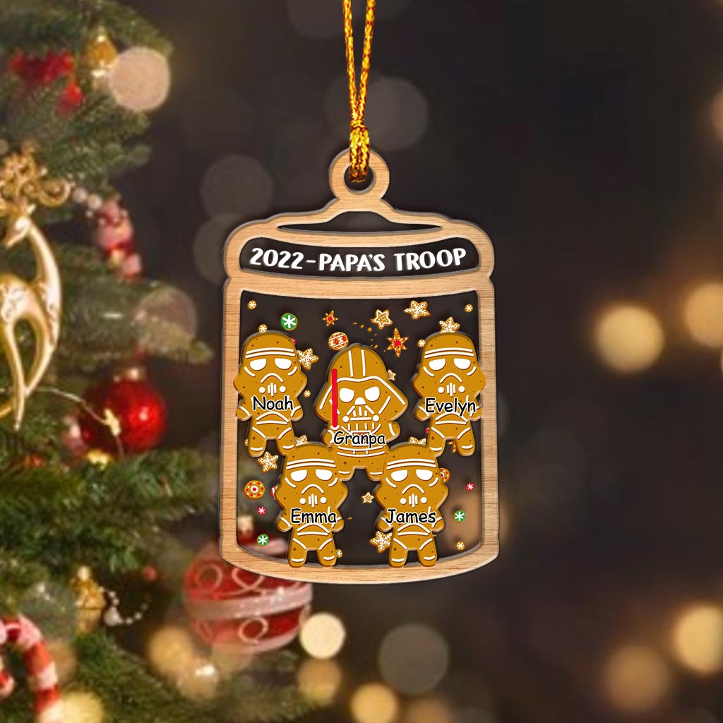 Personalized Christmas Grandpa Ornament with Family Names Layers Mix Ornament GradoCreations