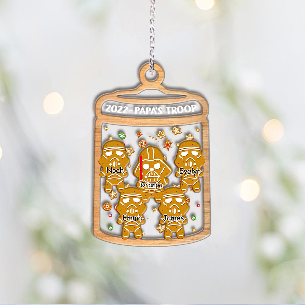 Personalized Christmas Grandpa Ornament with Family Names Layers Mix Ornament GradoCreations