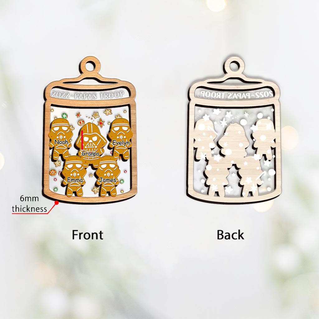 Personalized Christmas Grandpa Ornament with Family Names Layers Mix Ornament GradoCreations