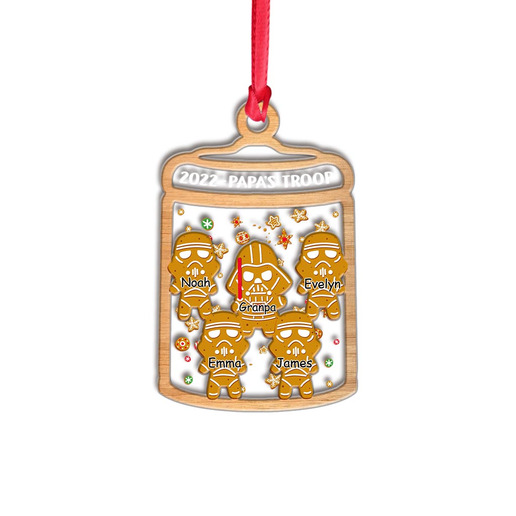 Personalized Christmas Grandpa Ornament with Family Names Layers Mix Ornament GradoCreations