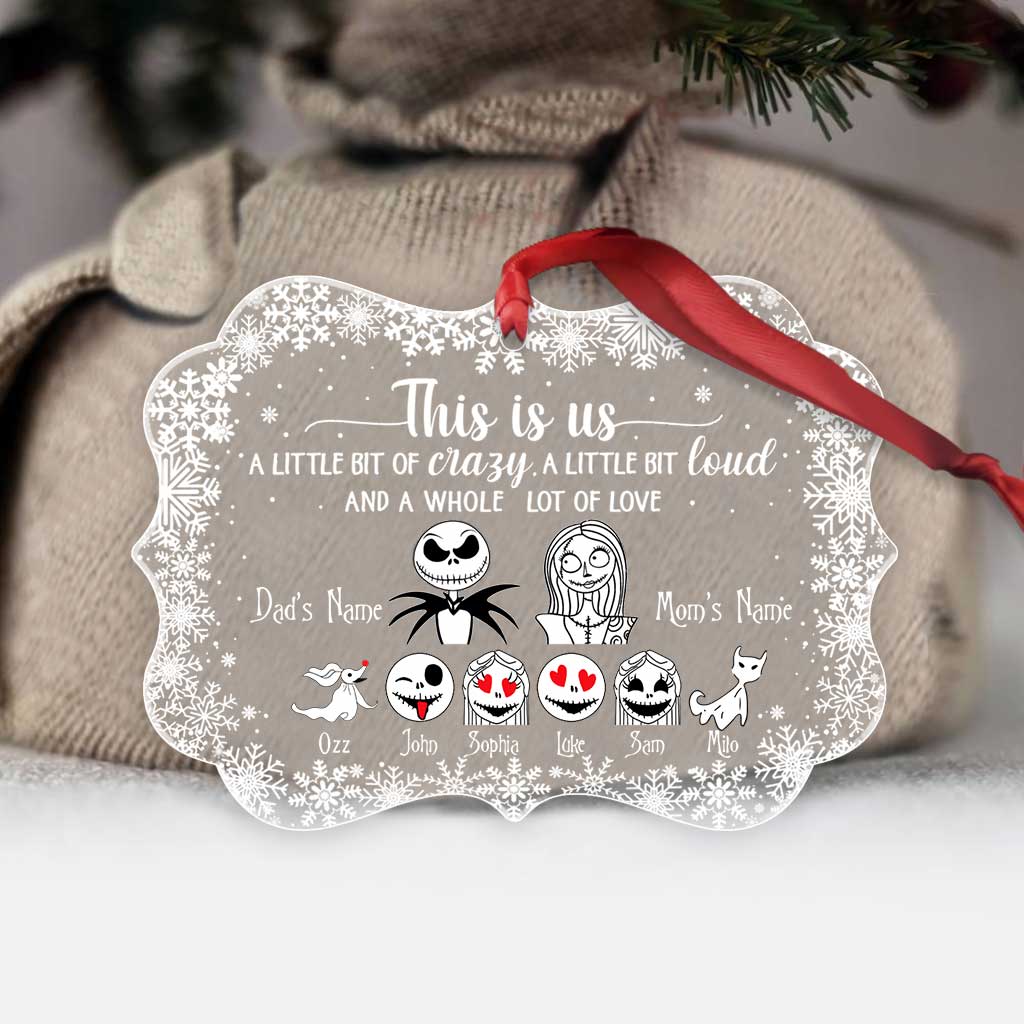 Personalized Transparent Acrylic Ornament Custom Family Name Christmas Gift One-sided Ornament GradoCreations