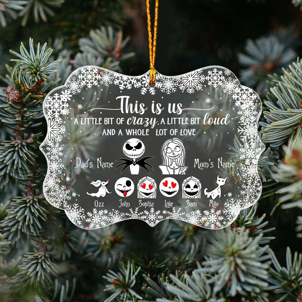 Personalized Transparent Acrylic Ornament Custom Family Name Christmas Gift One-sided Ornament GradoCreations