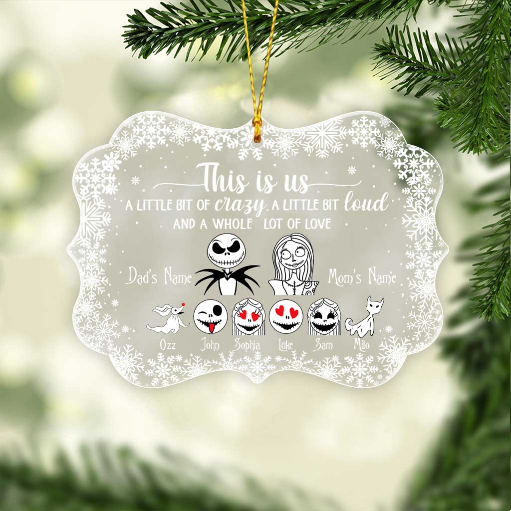 Personalized Transparent Acrylic Ornament Custom Family Name Christmas Gift One-sided Ornament GradoCreations
