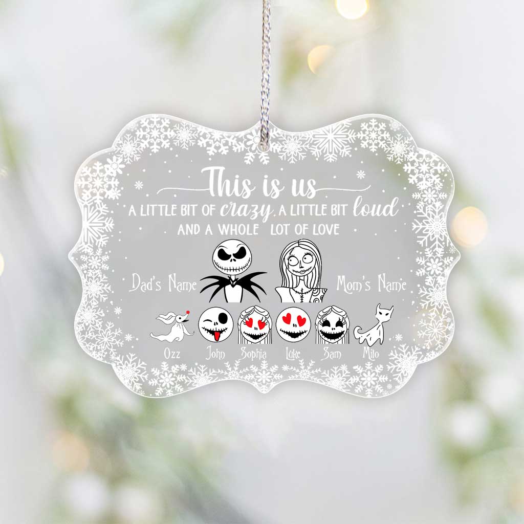 Personalized Transparent Acrylic Ornament Custom Family Name Christmas Gift One-sided Ornament GradoCreations