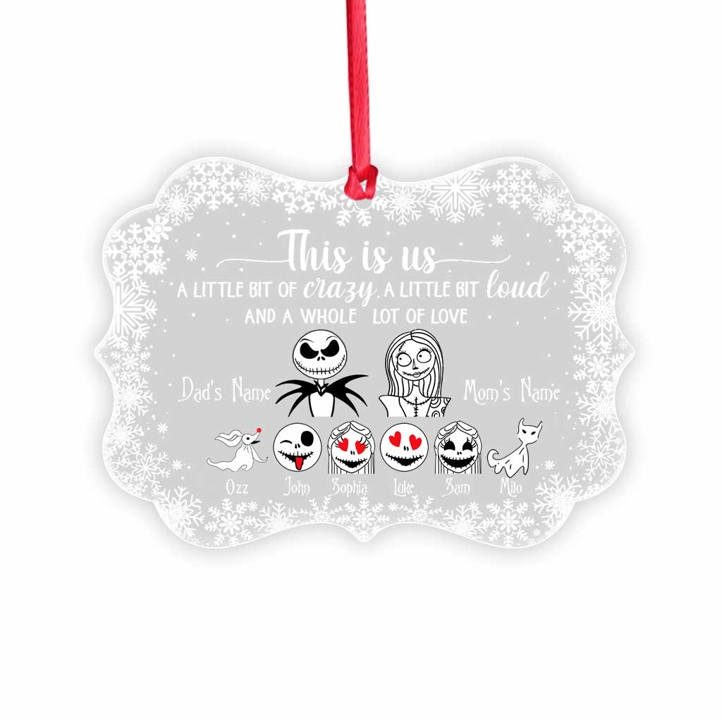 Personalized Transparent Acrylic Ornament Custom Family Name Christmas Gift One-sided Ornament GradoCreations