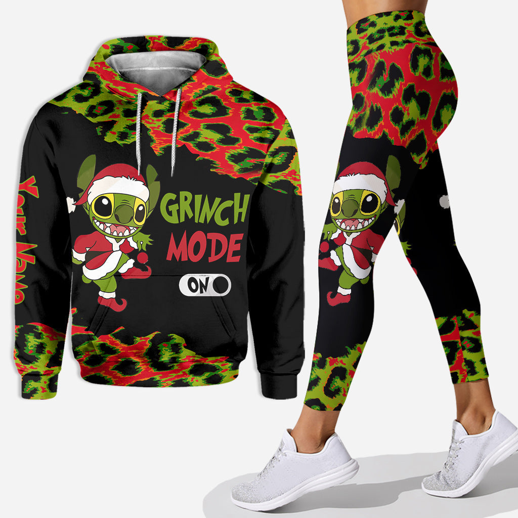 Personalized Grinch Mode Christmas Hoodie & Leggings Set Hoodie & Leggings GradoCreations