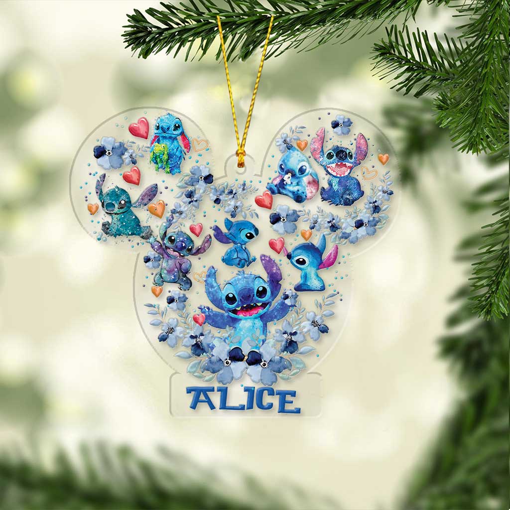 Personalized Christmas Transparent Ornament with Name for Family Gift One-sided Ornament GradoCreations