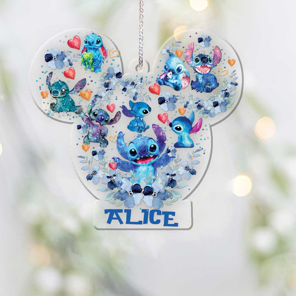 Personalized Christmas Transparent Ornament with Name for Family Gift One-sided Ornament GradoCreations