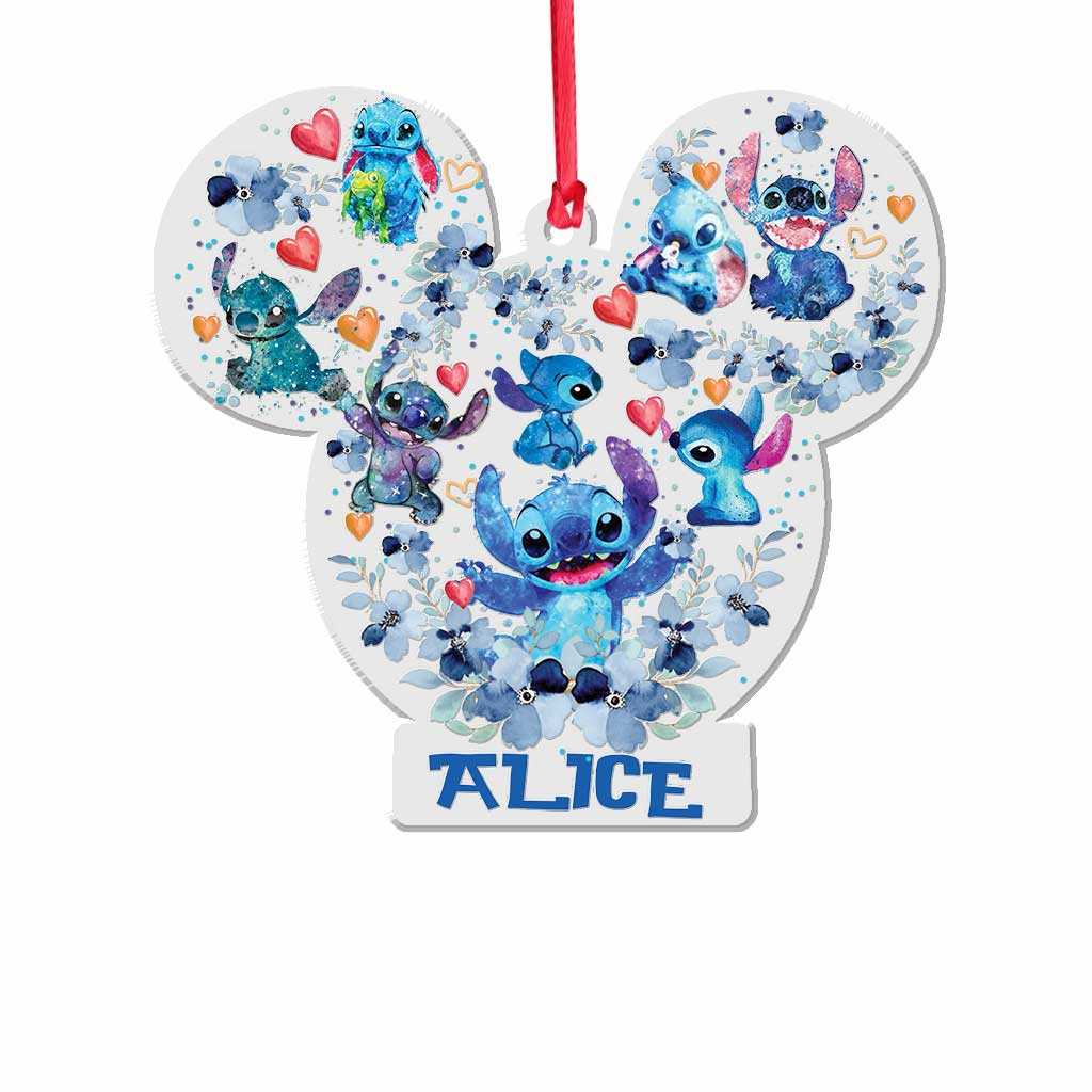 Personalized Christmas Transparent Ornament with Name for Family Gift One-sided Ornament GradoCreations