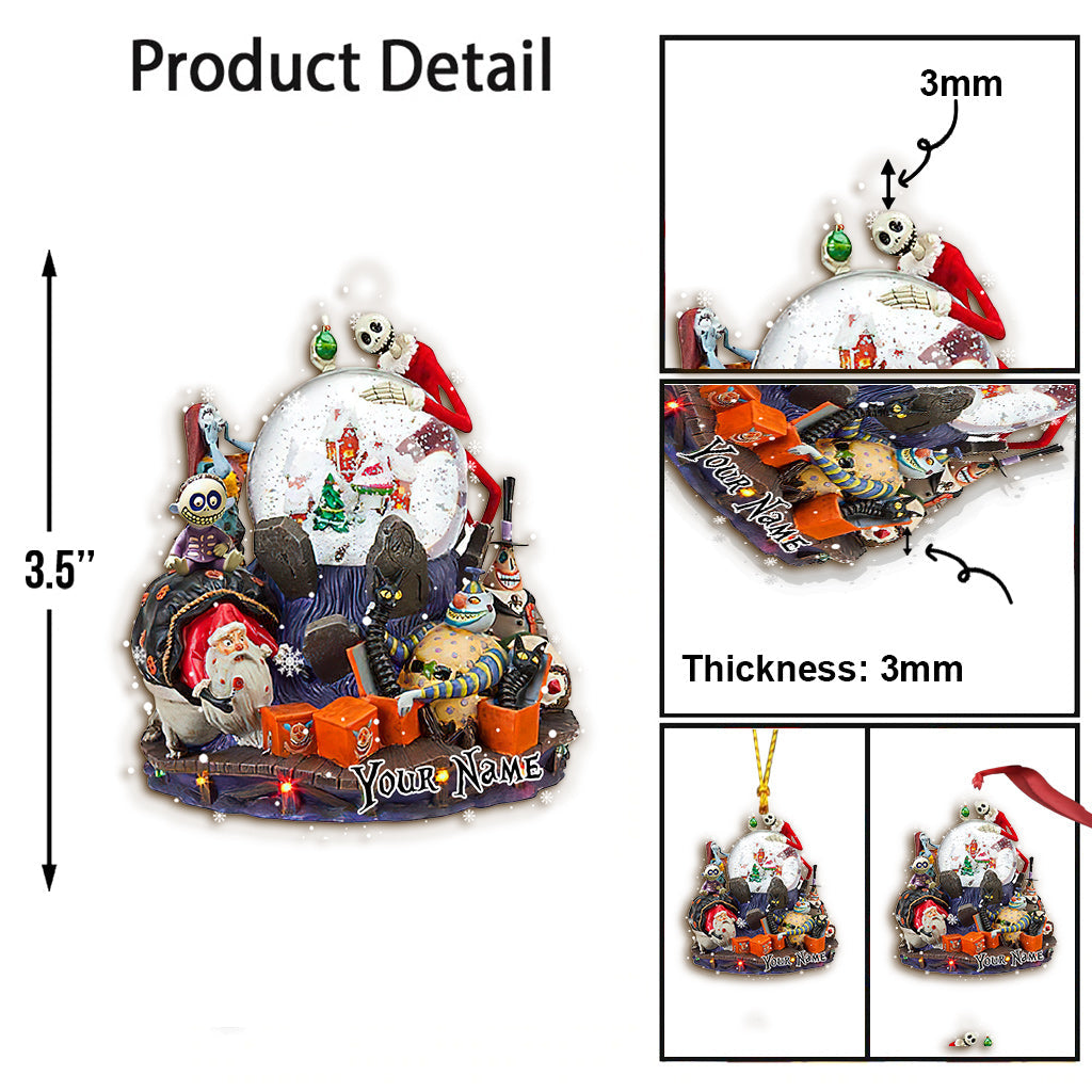 Personalized Nightmare Christmas Transparent Ornament Custom Gift Ornament GradoCreations
