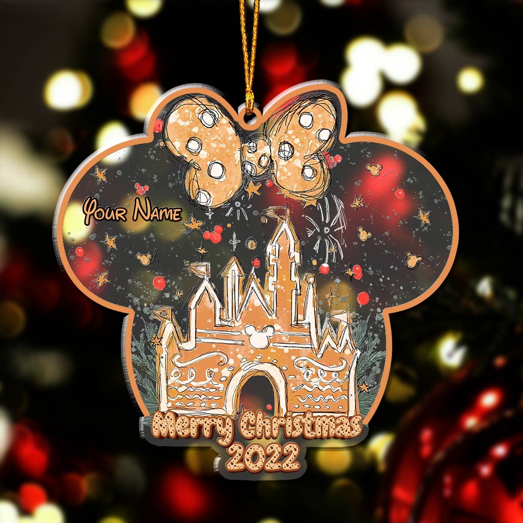 Personalized Acrylic Christmas Mouse Ornament Custom Name Gift One-sided Ornament GradoCreations