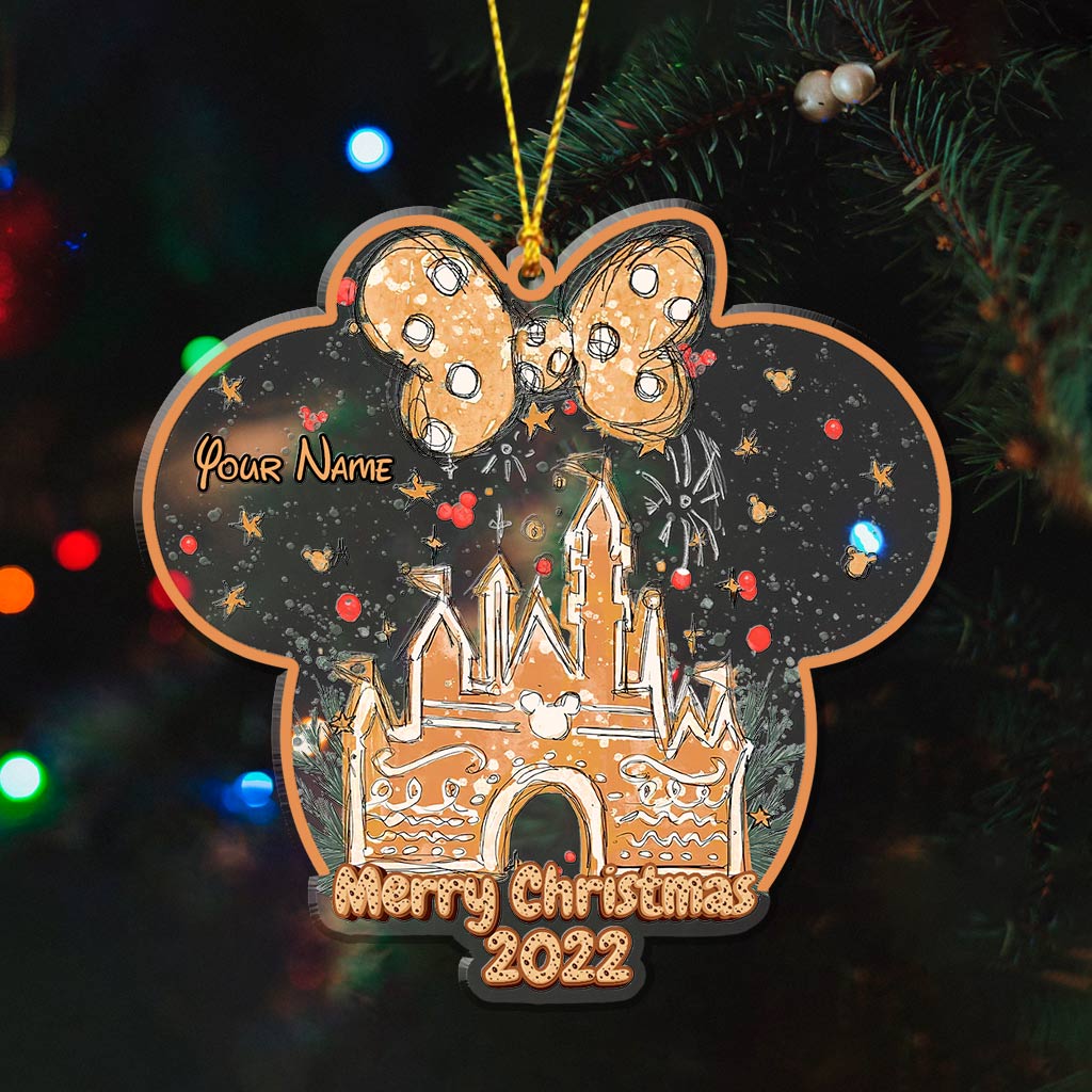 Personalized Acrylic Christmas Mouse Ornament Custom Name Gift One-sided Ornament GradoCreations