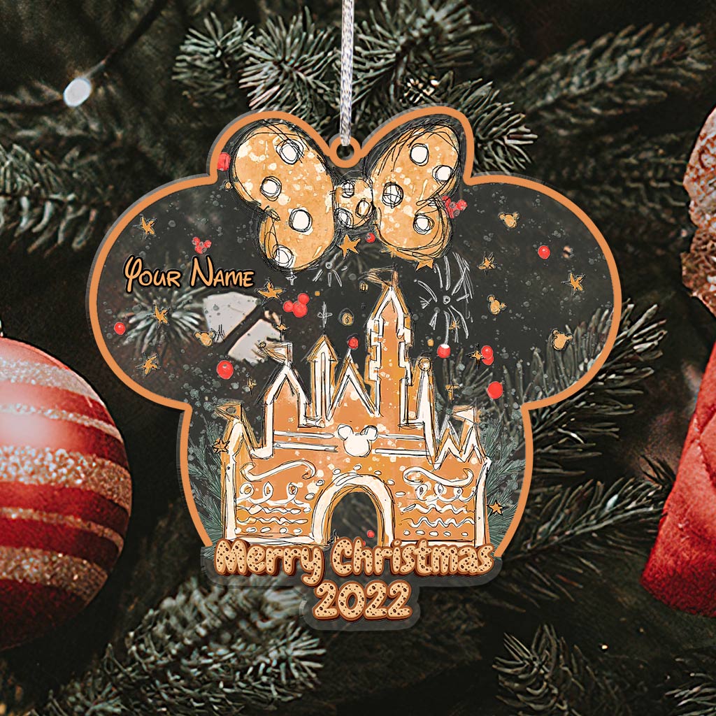 Personalized Acrylic Christmas Mouse Ornament Custom Name Gift One-sided Ornament GradoCreations