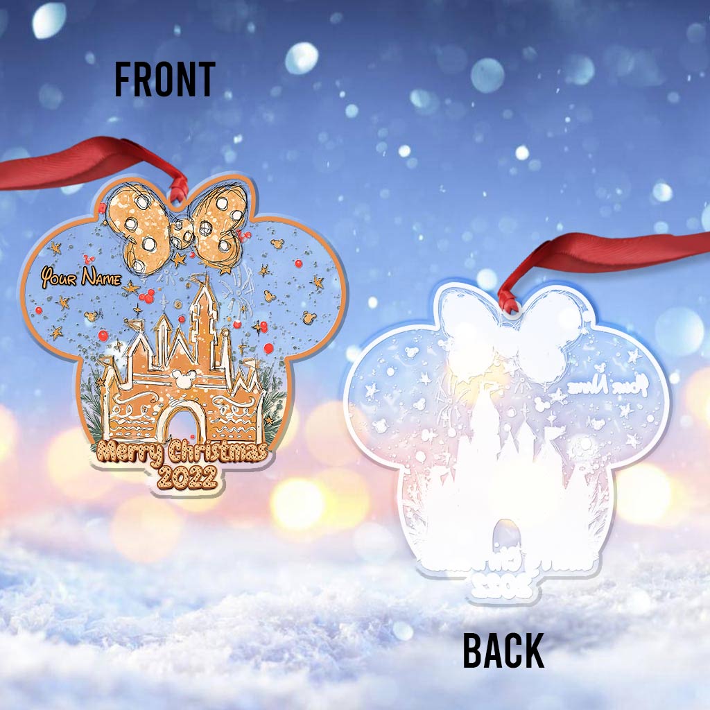 Personalized Acrylic Christmas Mouse Ornament Custom Name Gift One-sided Ornament GradoCreations
