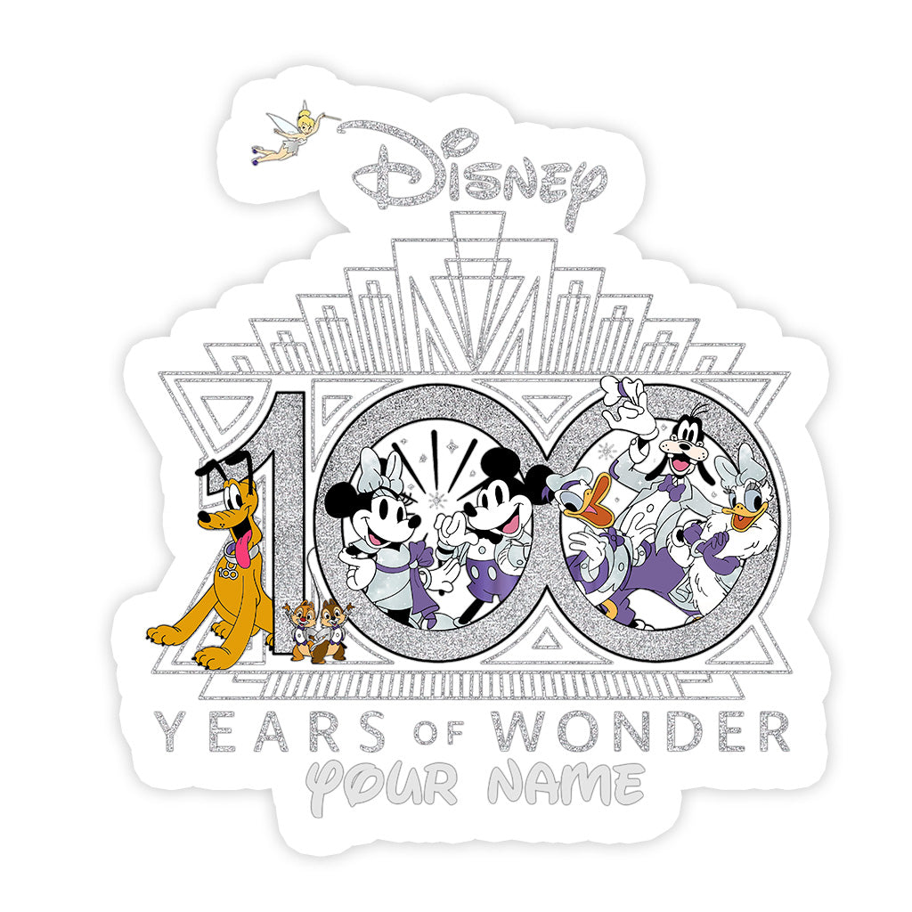 Personalized Disney 100 Years of Wonder Decal for Cars & Laptops Decal Full GradoCreations