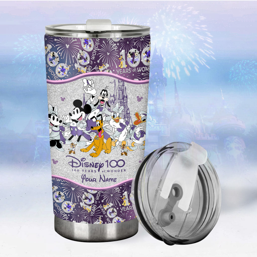 Personalized Disney 100 Years Tumbler Custom Name Gift for Birthday Tumbler GradoCreations