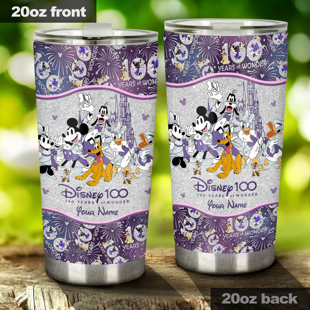 Personalized Disney 100 Years Tumbler Custom Name Gift for Birthday Tumbler GradoCreations
