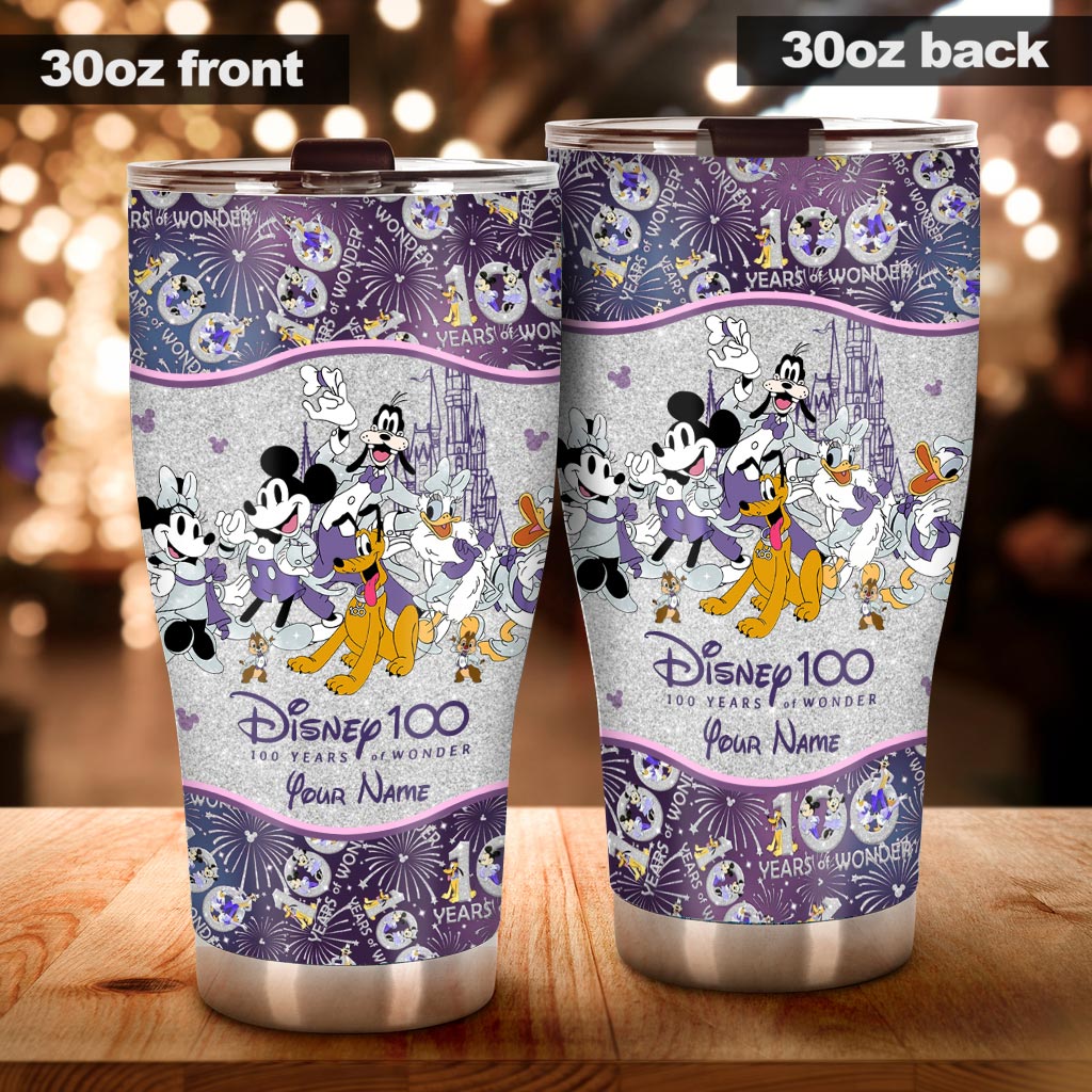 Personalized Disney 100 Years Tumbler Custom Name Gift for Birthday Tumbler GradoCreations