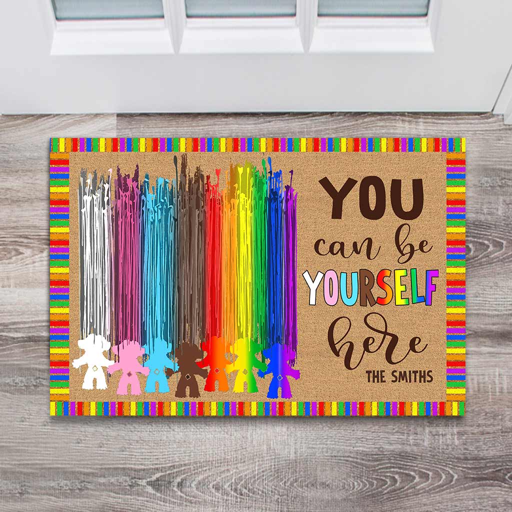 Personalized LGBT Support Doormat with Custom Name for Home Doormat GradoCreations