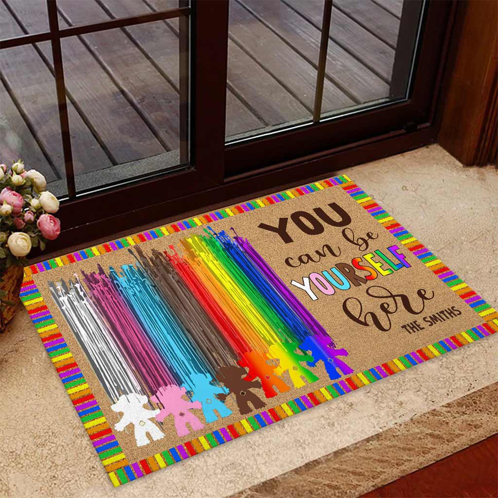 Personalized LGBT Support Doormat with Custom Name for Home Doormat GradoCreations