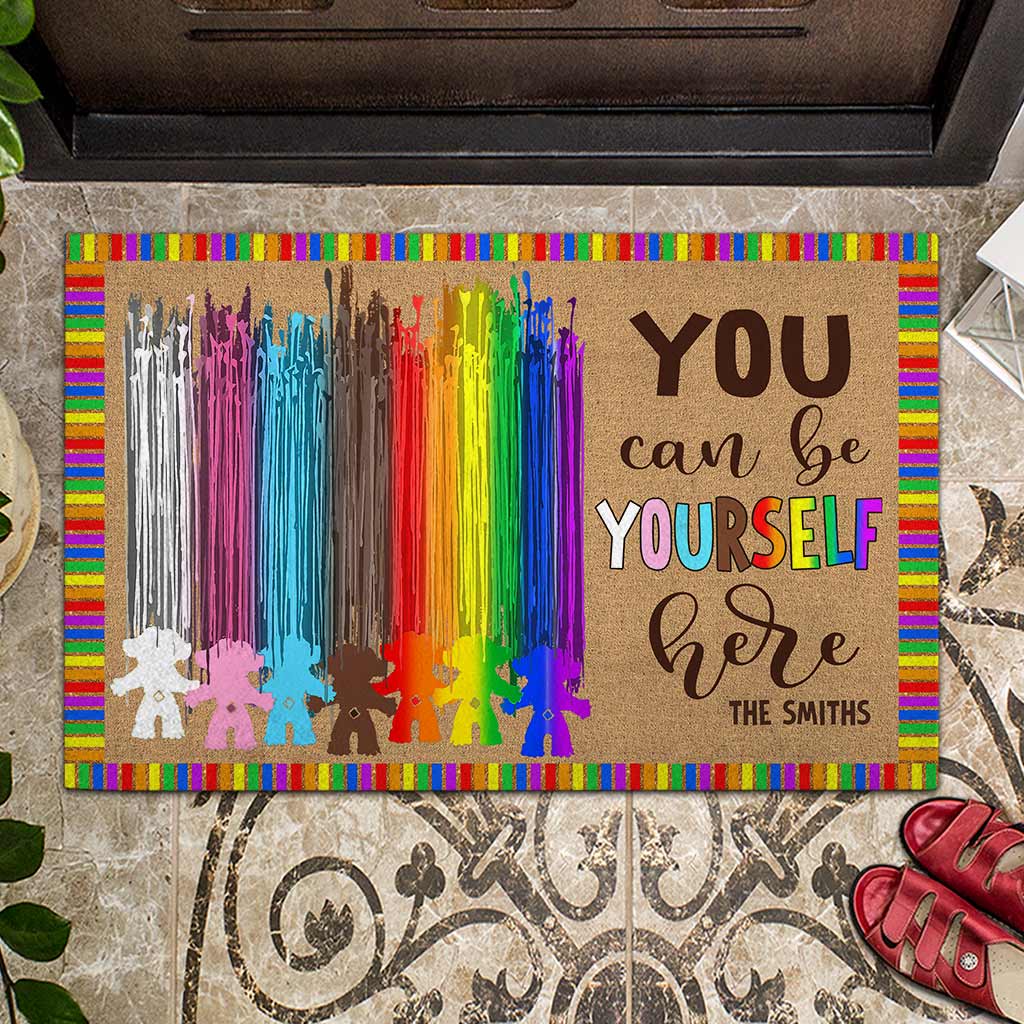Personalized LGBT Support Doormat with Custom Name for Home Doormat GradoCreations