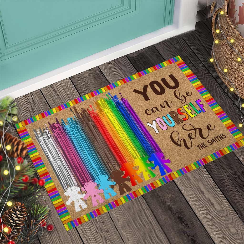 Personalized LGBT Support Doormat with Custom Name for Home Doormat GradoCreations