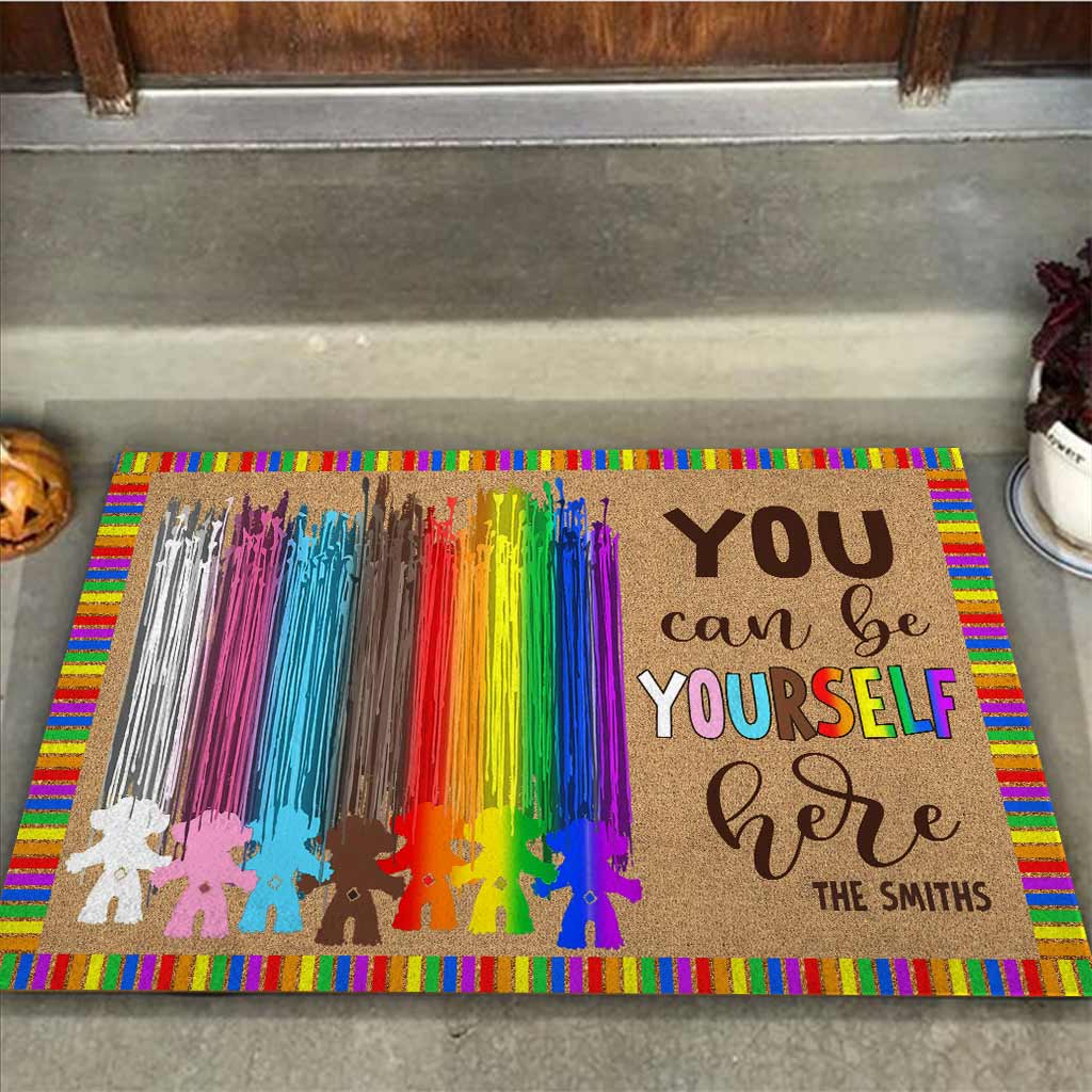 Personalized LGBT Support Doormat with Custom Name for Home Doormat GradoCreations