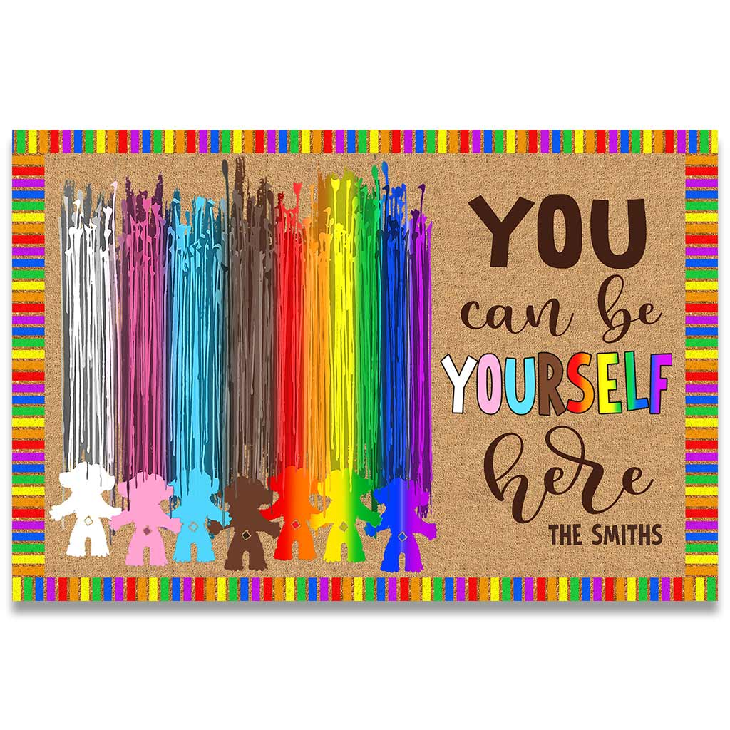 Personalized LGBT Support Doormat with Custom Name for Home Doormat GradoCreations