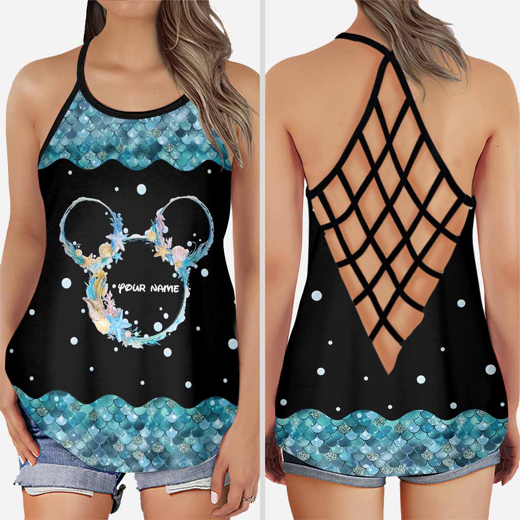 Personalized Mouse Cross Tank Top Custom Name Gift for Birthday Cross Tank Top GradoCreations