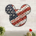 Personalized Mickey Mouse Ears Metal Sign American Flag Decor Cut Metal Sign GradoCreations