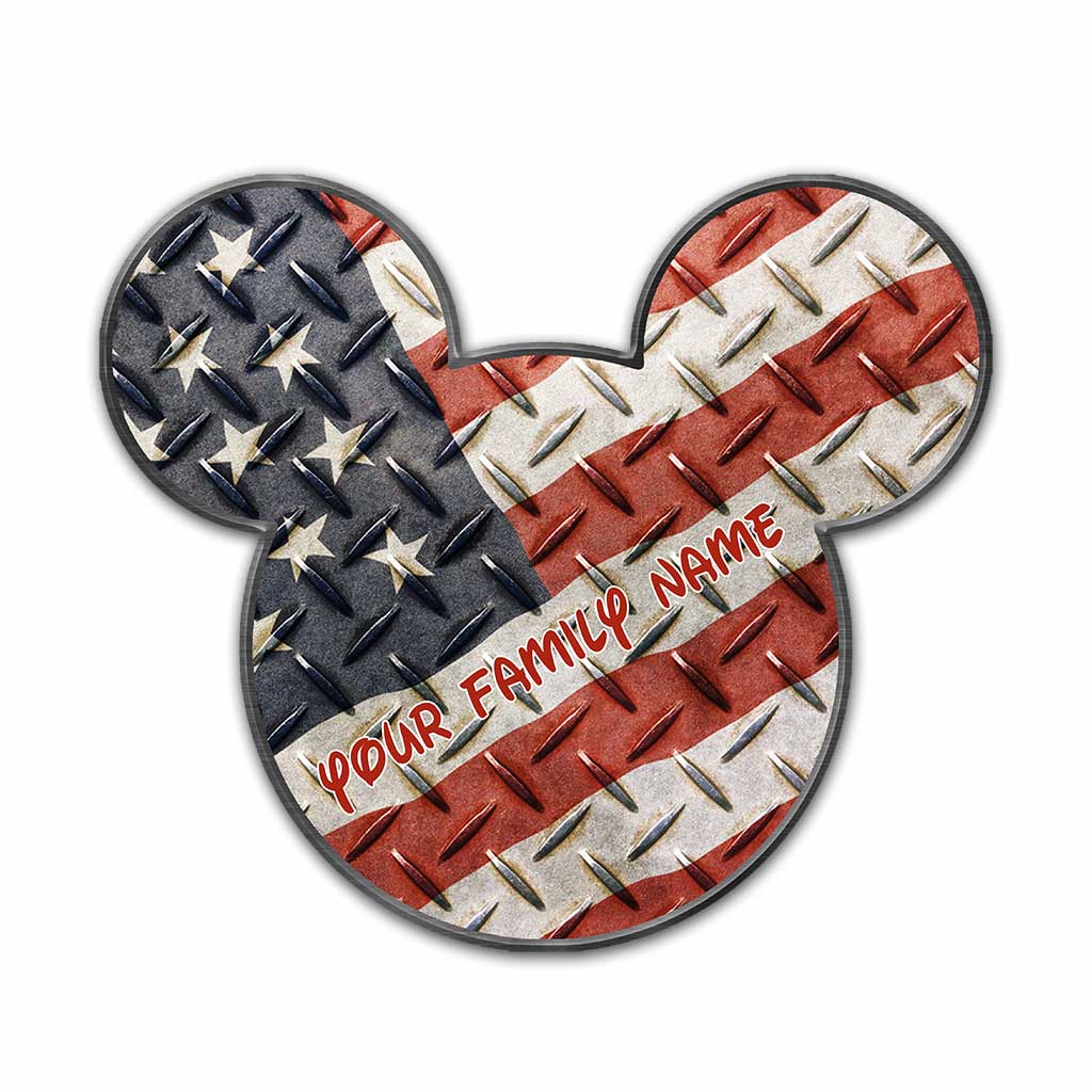 Personalized Mickey Mouse Ears Metal Sign American Flag Decor Cut Metal Sign GradoCreations
