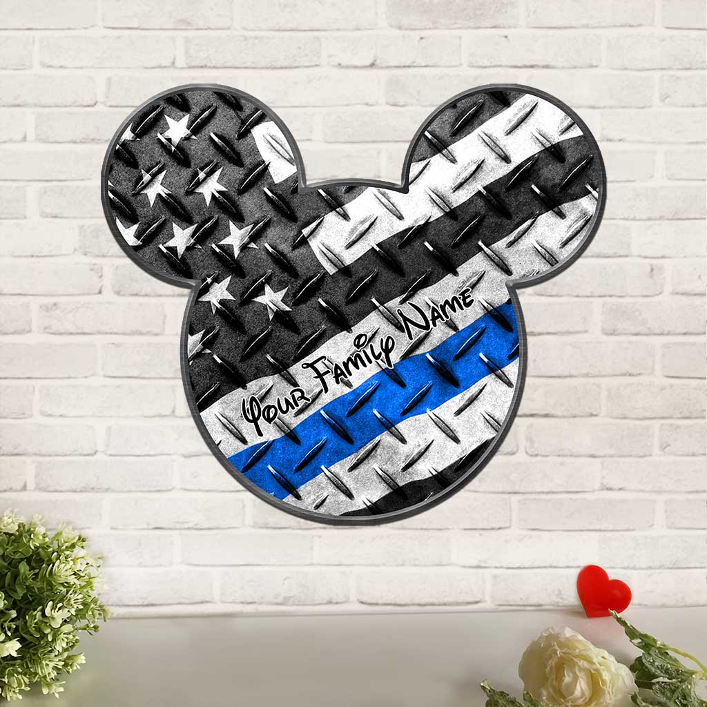 Personalized Independence Day Police Officer Metal Sign Custom Family Name Cut Metal Sign GradoCreations