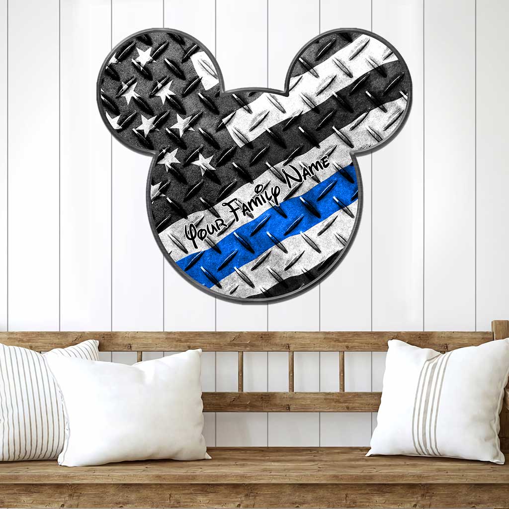 Personalized Independence Day Police Officer Metal Sign Custom Family Name Cut Metal Sign GradoCreations
