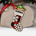 Personalized Child Stocking Christmas Ornament Custom Name Gift Layered Wood Ornament GradoCreations