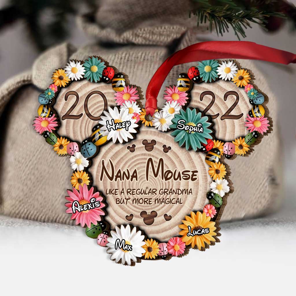 Personalized Layered Wood Ornament Magical Nana Mouse Gift for Grandma Layered Wood Ornament GradoCreations